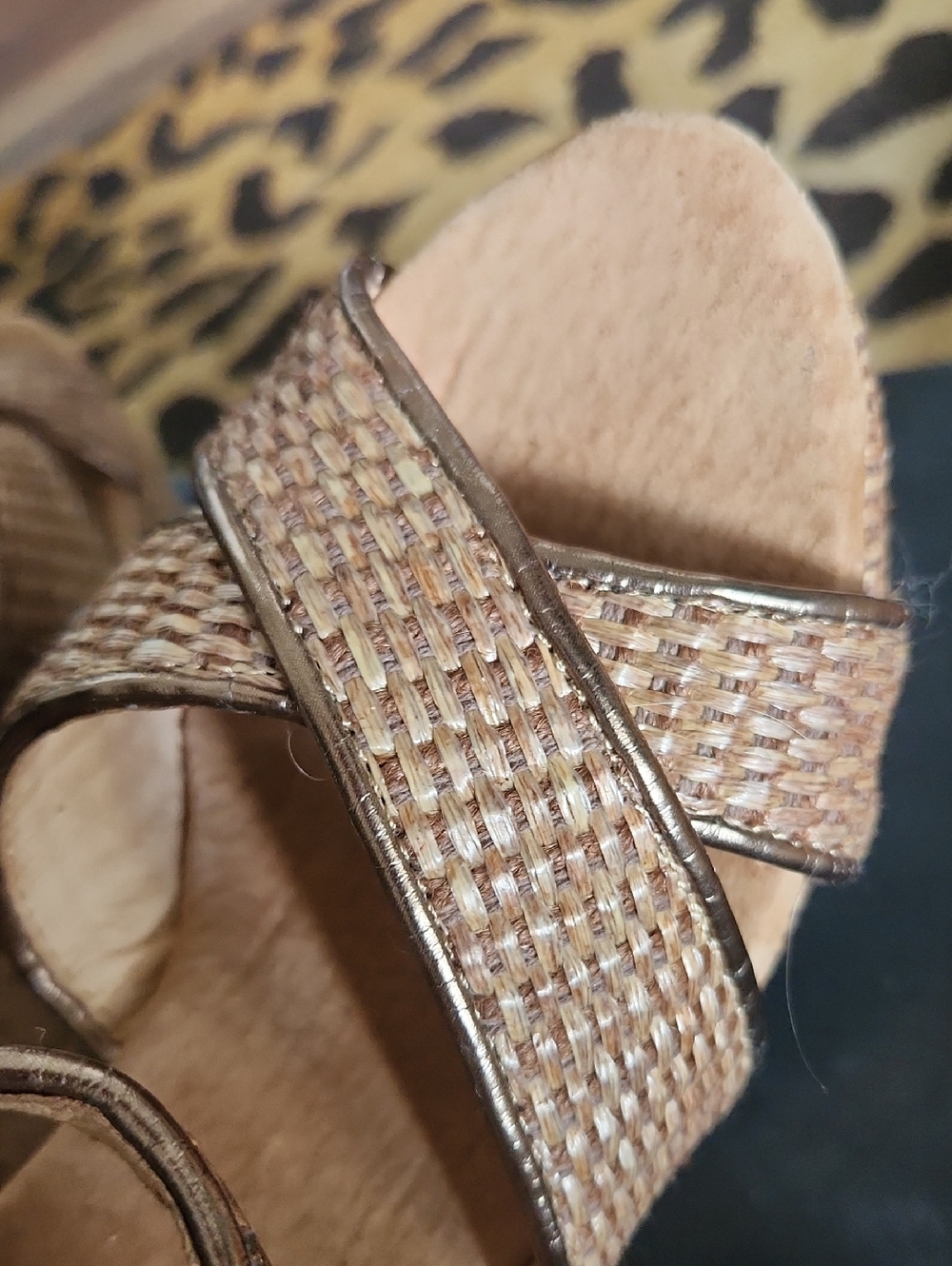 Very Volatile Woven Tan Platform Wedge Sandals - Picture 8 of 12